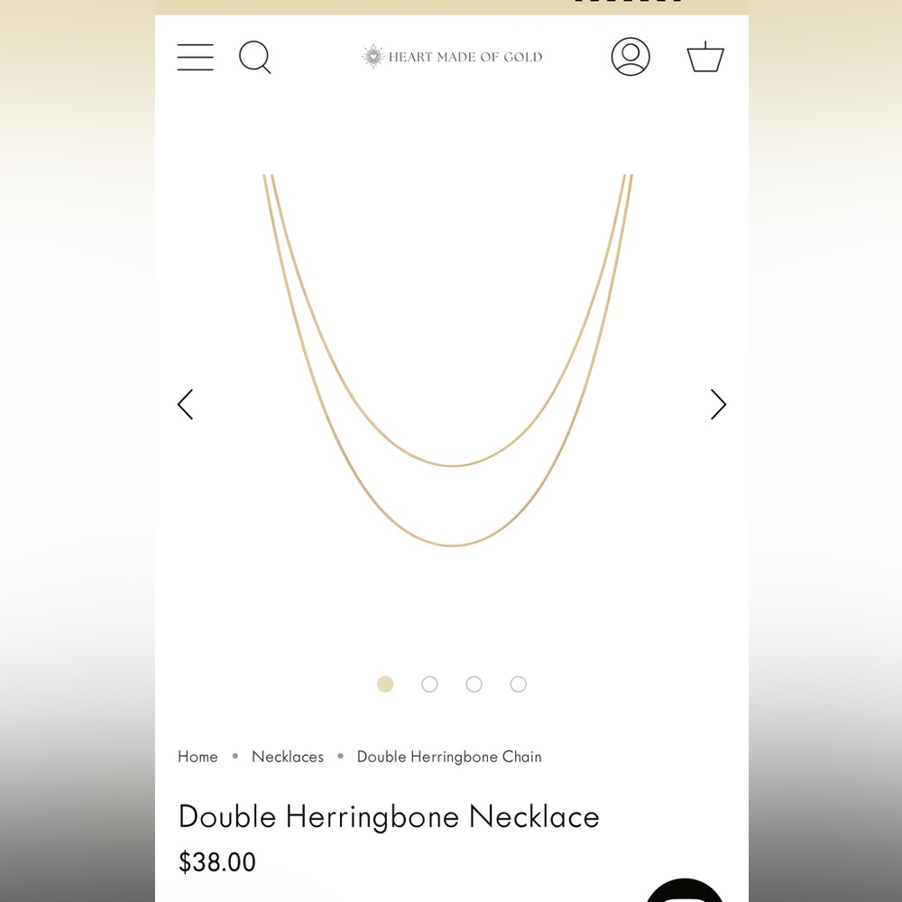 NWT Heart Made of Gold Double Herringbone Necklace